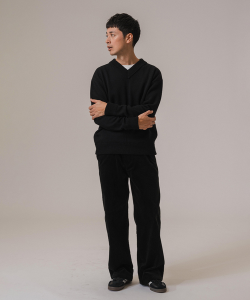 EDIFICE(エディフィス)の「Letiquette × ETS.MATERIAUX FRENCH ARMY V-KNIT(ニット/セーター・メンズ・ブラック/レッド/キャメル・1/2/3)」の4枚目の写真