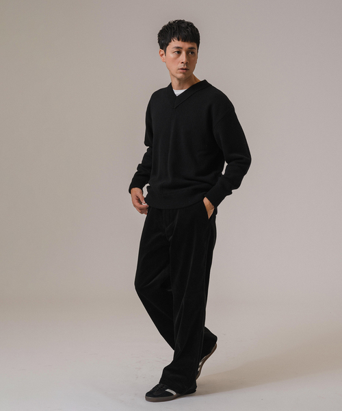 EDIFICE(エディフィス)の「Letiquette × ETS.MATERIAUX FRENCH ARMY V-KNIT(ニット/セーター・メンズ・ブラック/レッド/キャメル・1/2/3)」の5枚目の写真