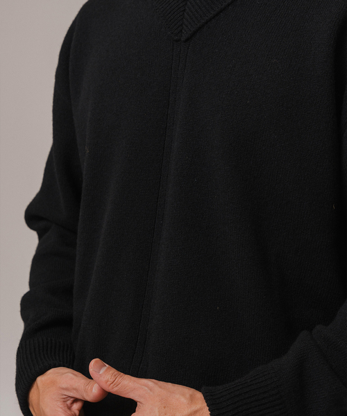 EDIFICE(エディフィス)の「Letiquette × ETS.MATERIAUX FRENCH ARMY V-KNIT(ニット/セーター・メンズ・ブラック/レッド/キャメル・1/2/3)」の11枚目の写真