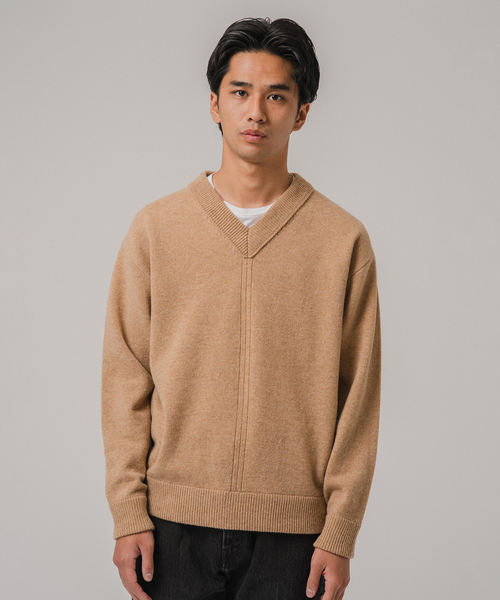 EDIFICE(エディフィス)の「Letiquette × ETS.MATERIAUX FRENCH ARMY V-KNIT(ニット/セーター・メンズ・ブラック/レッド/キャメル・1/2/3)」の14枚目の写真