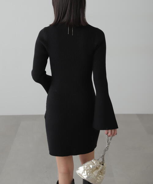 FREE'S MART（フリーズマート）の「◆ボトルネックリブニットミニワンピース（ワンピース・レディース・ホワイト系その他/グレー/ブラック・FREE）」の8枚目の写真