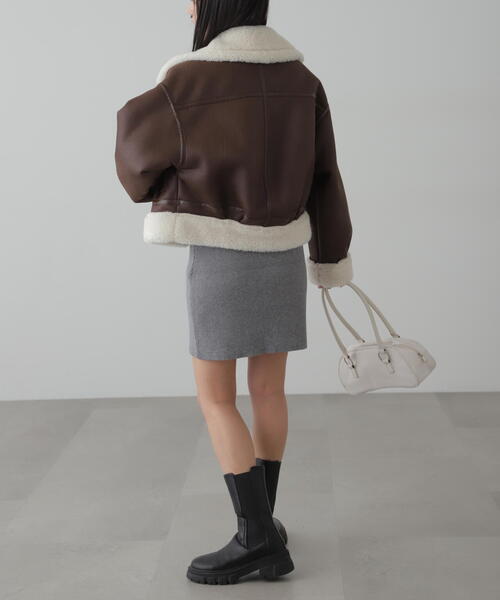 FREE'S MART（フリーズマート）の「◆ボトルネックリブニットミニワンピース（ワンピース・レディース・ホワイト系その他/グレー/ブラック・FREE）」の18枚目の写真