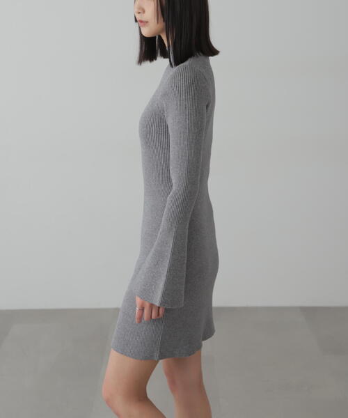 FREE'S MART（フリーズマート）の「◆ボトルネックリブニットミニワンピース（ワンピース・レディース・ホワイト系その他/グレー/ブラック・FREE）」の16枚目の写真