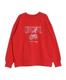 CALNAMUR | CRASH CHERRY PRINT BIG SWEAT/クラッシュチェリープリントビッグスウェット(スウェット)