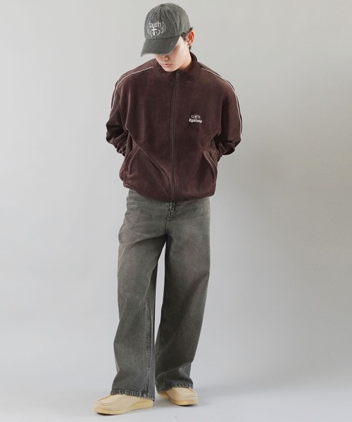 SPINNS（スピンズ）の「ワンポイントベロアジップパーカー/パイピングデザイン（ジャージ・メンズ・ブラウン/ワイン/ネイビー/ベージュ・ONESIZE）」の12枚目の写真