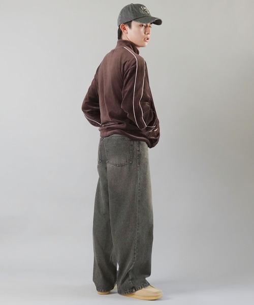 SPINNS（スピンズ）の「ワンポイントベロアジップパーカー/パイピングデザイン（ジャージ・メンズ・ブラウン/ワイン/ネイビー/ベージュ・ONESIZE）」の13枚目の写真