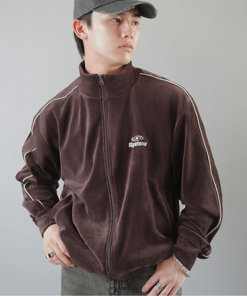 SPINNS（スピンズ）の「ワンポイントベロアジップパーカー/パイピングデザイン（ジャージ・メンズ・ブラウン/ワイン/ネイビー/ベージュ・ONESIZE）」の7枚目の写真