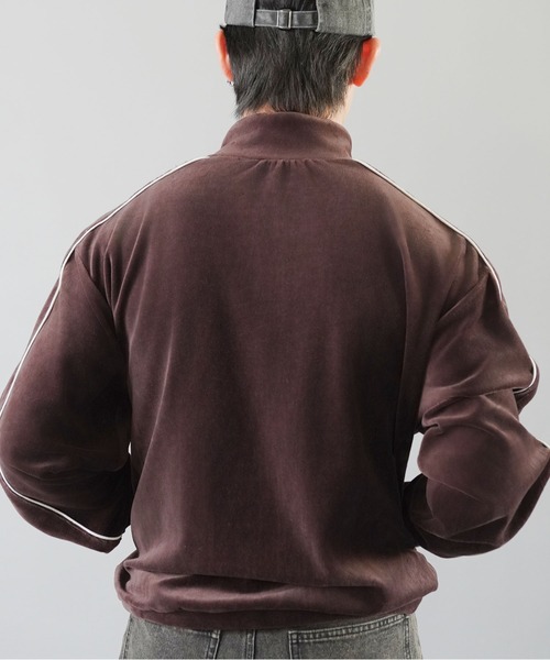 SPINNS（スピンズ）の「ワンポイントベロアジップパーカー/パイピングデザイン（ジャージ・メンズ・ブラウン/ワイン/ネイビー/ベージュ・ONESIZE）」の10枚目の写真