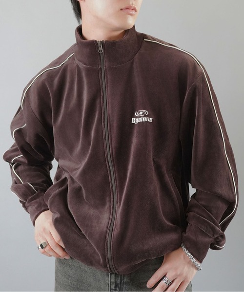 SPINNS（スピンズ）の「ワンポイントベロアジップパーカー/パイピングデザイン（ジャージ・メンズ・ブラウン/ワイン/ネイビー/ベージュ・ONESIZE）」の21枚目の写真