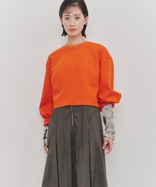 UNITED TOKYO（ユナイテッドトウキョウ）の「【残りわずか！】ボンディングカットプルオーバー｜ウォッシャブル/スウェット/春服（スウェット・レディース・アイボリー/ブラック/オレンジ・FREE）」の11枚目の写真