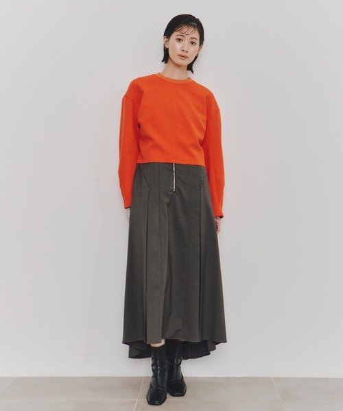 UNITED TOKYO（ユナイテッドトウキョウ）の「【残りわずか！】ボンディングカットプルオーバー｜ウォッシャブル/スウェット/春服（スウェット・レディース・アイボリー/ブラック/オレンジ・FREE）」の13枚目の写真