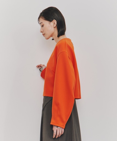 UNITED TOKYO（ユナイテッドトウキョウ）の「【残りわずか！】ボンディングカットプルオーバー｜ウォッシャブル/スウェット/春服（スウェット・レディース・アイボリー/ブラック/オレンジ・FREE）」の14枚目の写真