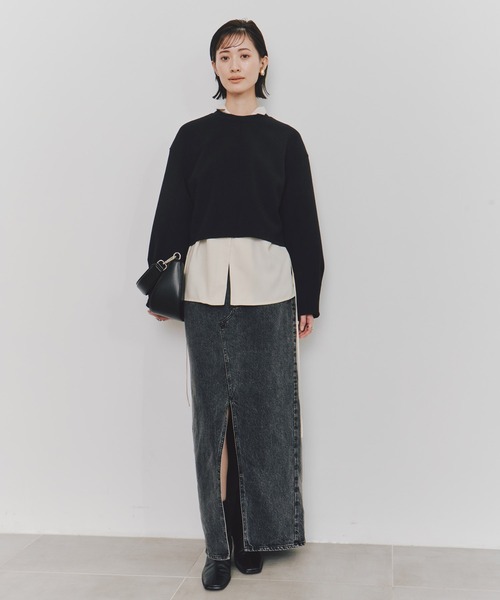 UNITED TOKYO（ユナイテッドトウキョウ）の「【残りわずか！】ボンディングカットプルオーバー｜ウォッシャブル/スウェット/春服（スウェット・レディース・アイボリー/ブラック/オレンジ・FREE）」の18枚目の写真