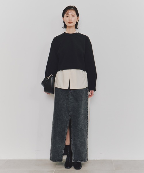 UNITED TOKYO（ユナイテッドトウキョウ）の「【残りわずか！】ボンディングカットプルオーバー｜ウォッシャブル/スウェット/春服（スウェット・レディース・アイボリー/ブラック/オレンジ・FREE）」の19枚目の写真