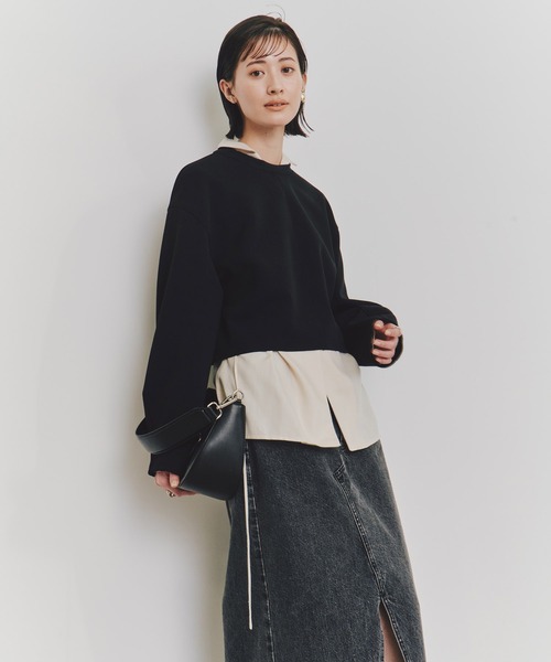 UNITED TOKYO（ユナイテッドトウキョウ）の「【残りわずか！】ボンディングカットプルオーバー｜ウォッシャブル/スウェット/春服（スウェット・レディース・アイボリー/ブラック/オレンジ・FREE）」の17枚目の写真