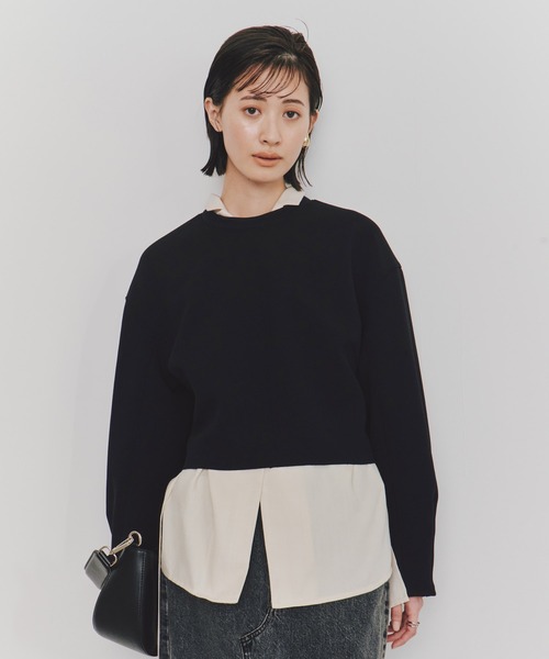 UNITED TOKYO（ユナイテッドトウキョウ）の「【残りわずか！】ボンディングカットプルオーバー｜ウォッシャブル/スウェット/春服（スウェット・レディース・アイボリー/ブラック/オレンジ・FREE）」の16枚目の写真