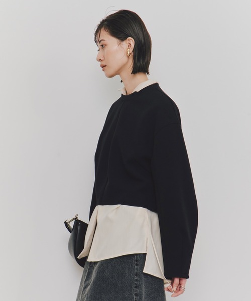 UNITED TOKYO（ユナイテッドトウキョウ）の「【残りわずか！】ボンディングカットプルオーバー｜ウォッシャブル/スウェット/春服（スウェット・レディース・アイボリー/ブラック/オレンジ・FREE）」の21枚目の写真