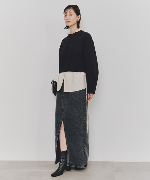 UNITED TOKYO（ユナイテッドトウキョウ）の「【残りわずか！】ボンディングカットプルオーバー｜ウォッシャブル/スウェット/春服（スウェット・レディース・アイボリー/ブラック/オレンジ・FREE）」の20枚目の写真