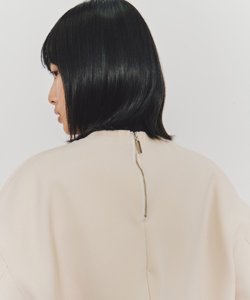 UNITED TOKYO（ユナイテッドトウキョウ）の「【残りわずか！】ボンディングカットプルオーバー｜ウォッシャブル/スウェット/春服（スウェット・レディース・アイボリー/ブラック/オレンジ・FREE）」の9枚目の写真