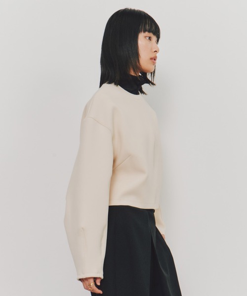 UNITED TOKYO（ユナイテッドトウキョウ）の「【残りわずか！】ボンディングカットプルオーバー｜ウォッシャブル/スウェット/春服（スウェット・レディース・アイボリー/ブラック/オレンジ・FREE）」の8枚目の写真