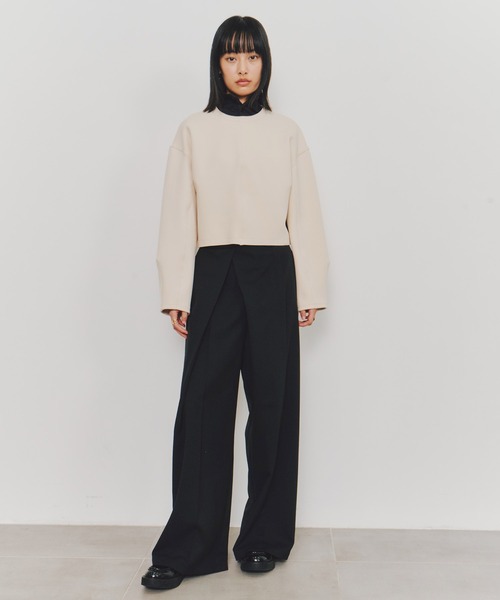 UNITED TOKYO（ユナイテッドトウキョウ）の「【残りわずか！】ボンディングカットプルオーバー｜ウォッシャブル/スウェット/春服（スウェット・レディース・アイボリー/ブラック/オレンジ・FREE）」の5枚目の写真