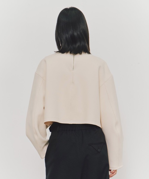 UNITED TOKYO（ユナイテッドトウキョウ）の「【残りわずか！】ボンディングカットプルオーバー｜ウォッシャブル/スウェット/春服（スウェット・レディース・アイボリー/ブラック/オレンジ・FREE）」の7枚目の写真