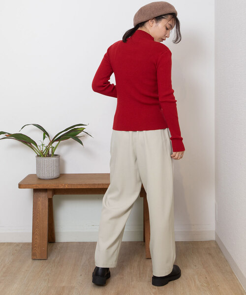 POU DOU DOU（プードゥドゥ）の「シアバターハイネックリブニット（ニット/セーター・レディース・ブラック/ブルー/レッド/オートミール・M）」の10枚目の写真