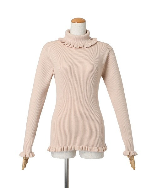 【セール】ローズモチーフ付きタートルニットプルオーバー/F&A/fint（ニット/セーター）｜F i.n.t（フィント）