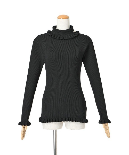 【セール】ローズモチーフ付きタートルニットプルオーバー/F&A/fint（ニット/セーター）｜F i.n.t（フィント）