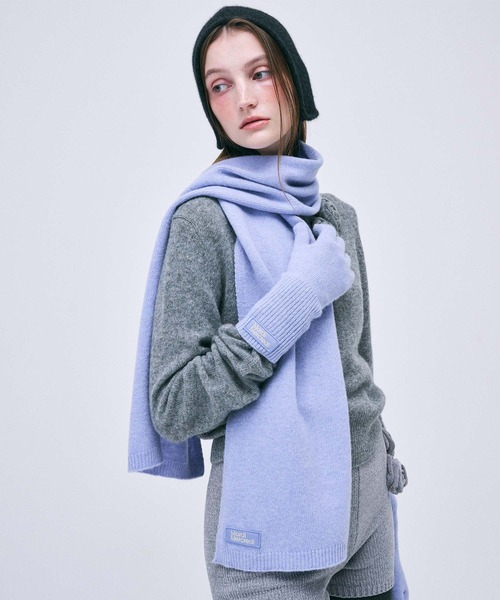 ★MARDI MERCREDI★WOOL MUFFLER SQUARE LOGO_12COLORS★大人気 Mardi Mercredi（マルディメクルディ）の「WOOL MUFFLER SQUARE