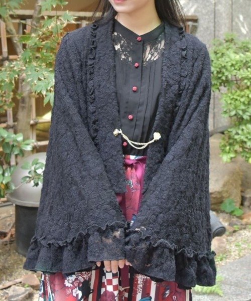 【axes femme】起毛レース姫袖風ボレロ 起毛レース姫袖風ボレロ｜アクシーズファムの通販｜&mall