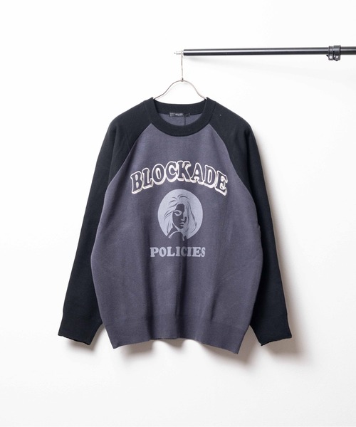 【セール】◆Bling Leads◆ラグランプリント刺繍クルー/N(Tシャツ/カットソー)|Bling Leads(ブリングリーズ)