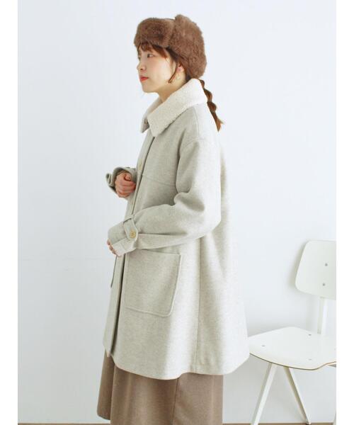 Samansa Mos2（サマンサ モスモス）の「取り外しボア襟付ミドル丈コート（その他アウター・レディース・カーキ/ベージュ/ネイビー・F）」の5枚目の写真