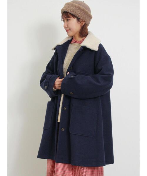 Samansa Mos2（サマンサ モスモス）の「取り外しボア襟付ミドル丈コート（その他アウター・レディース・カーキ/ベージュ/ネイビー・F）」の21枚目の写真