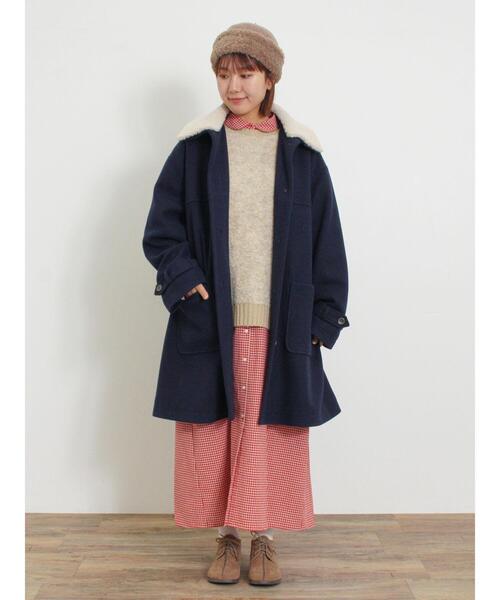 Samansa Mos2（サマンサ モスモス）の「取り外しボア襟付ミドル丈コート（その他アウター・レディース・カーキ/ベージュ/ネイビー・F）」の15枚目の写真