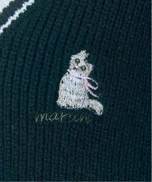 marun(マルン)の「<大きいサイズ>ねこ刺しゅうニットベスト marun(ベスト・レディース・アイボリー/ブラック・L/LL/3L/4L/5L)」の13枚目の写真