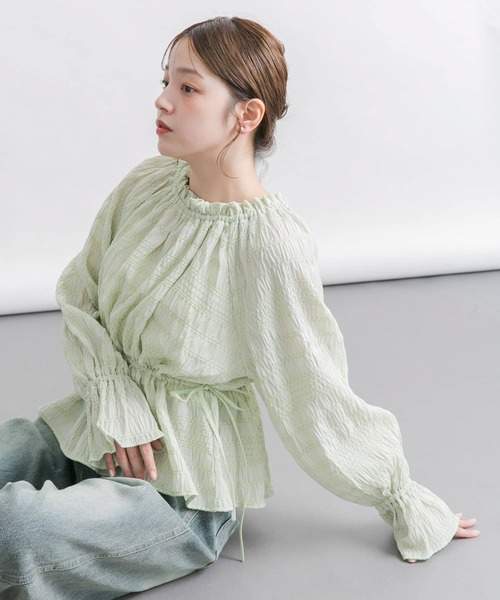 KBF(ケイビーエフ)の「2WAYオフショルブラウス(シャツ/ブラウス・レディース・グリーン系その他/ブラック/オフホワイト・ONE)」の14枚目の写真