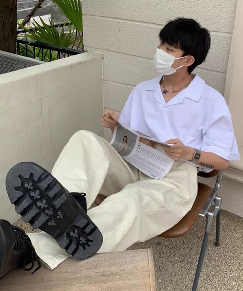 B.R.U(ブル)の「ツイルスタンダードストレートパンツ(その他パンツ・メンズ・アイボリー/ブラック/ベージュ・FREE)」の12枚目の写真