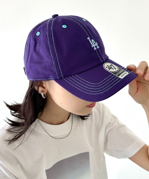 '47（フォーティーセブン）の「【日本未発売】 ’47(フォーティーセブン)/CONTRAST STITCH BR 47 CLEAN UP/ミニロゴ コントラスト ステッチ クリーンナップ キャップ 帽子（キャップ・レディース・パープル/キャメル/グリーン・FREE）」の19枚目の写真