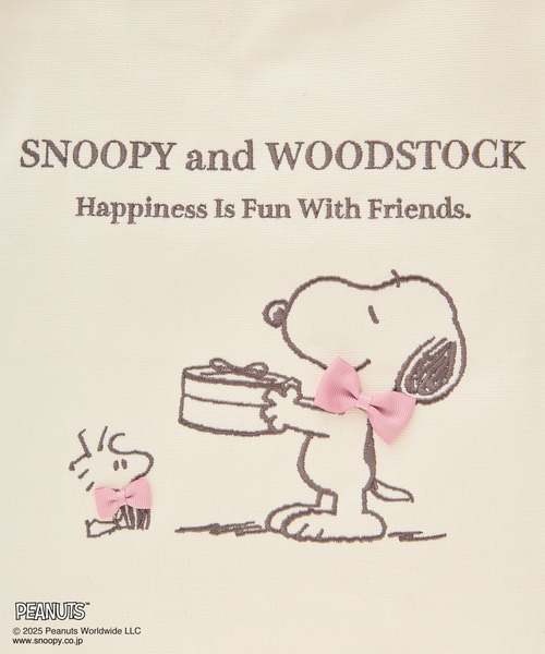 SNOOPYandWOODSTOCK スクエアトート（トートバッグ）｜Maison de FLEUR（メゾンドフルール）