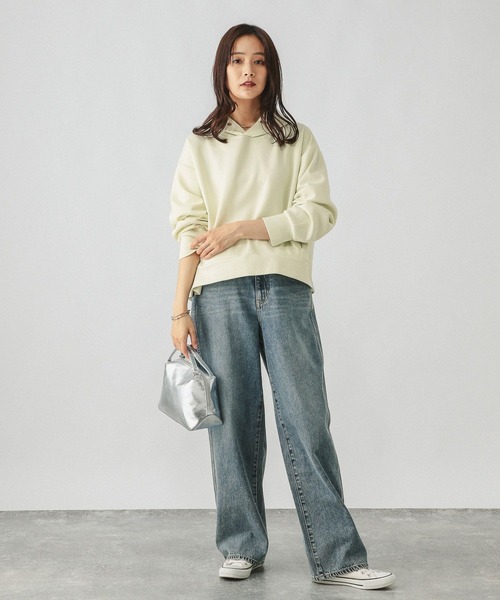 GLOBAL WORK（グローバルワーク）の「ライトクッション裾ZIPパーカー/147629（パーカー・レディース・グレイッシュベージュ/ブラック/ライトイエロー/杢グレー・MEDIUM/REGULAR/LARGE）」の19枚目の写真