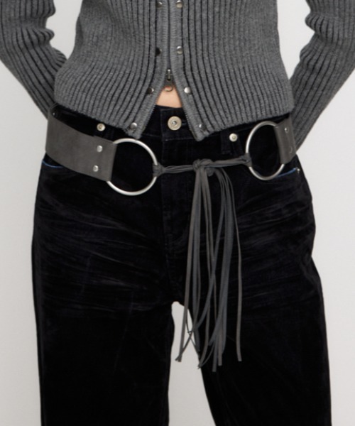 LAGUA GEM(ラグアジェム)の「FRINGE RING ベルト(ベルト・レディース・ブラウン/ダークカーキ・FREE)」の2枚目の写真