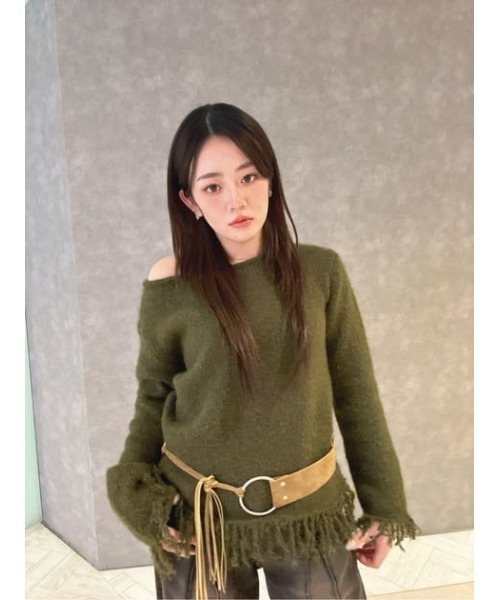 LAGUA GEM(ラグアジェム)の「FRINGE RING ベルト(ベルト・レディース・ブラウン/ダークカーキ・FREE)」の15枚目の写真