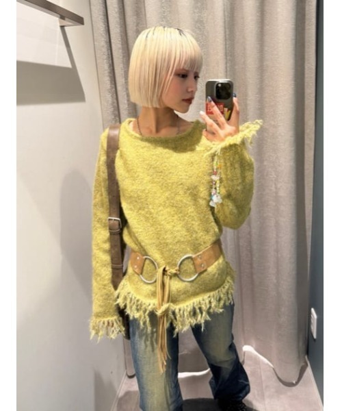 LAGUA GEM(ラグアジェム)の「FRINGE RING ベルト(ベルト・レディース・ブラウン/ダークカーキ・FREE)」の19枚目の写真