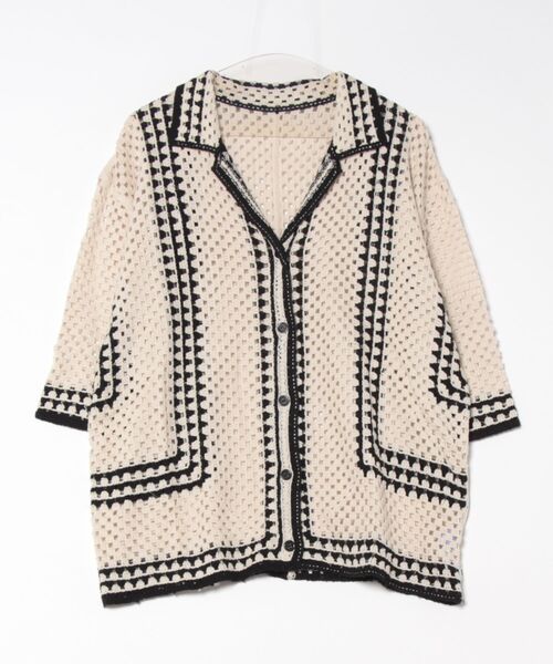 wee9s（ウィークス）の「vacances mesh shirt / バカンスメッシュシャツ（シャツ/ブラウス・レディース・ブラック/アイボリー・FREE）」の3枚目の写真