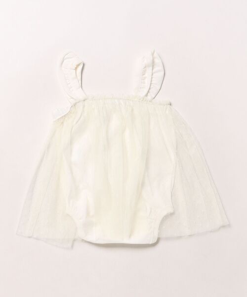 KP（ケーピー）の「チュールフラワー付きドットチュールロンパース(Free)（ロンパース・キッズ・ピンク/オフホワイト・FREE）」の3枚目の写真