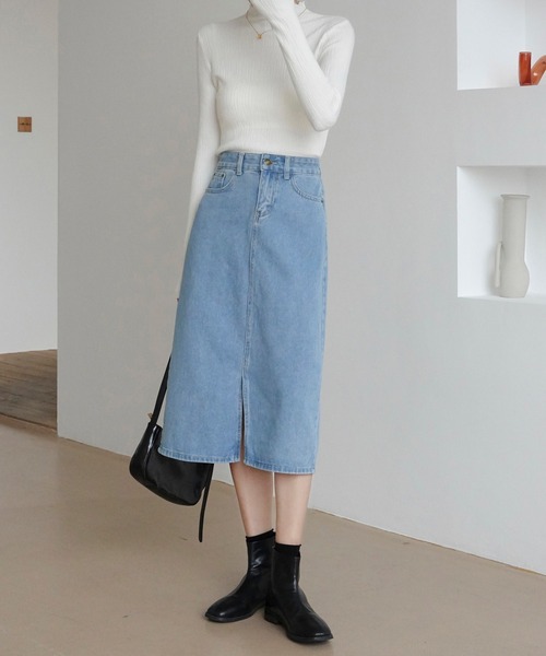 urge:(アージコロン )の「【URGE:】デニム タイトロングスカート(デニムスカート・レディース・ライトブルー/ブラック/ブルー/ホワイト/チャコールグレー/ワンウォッシュ・SMALL/MEDIUM/LARGE/X-LARGE)」の12枚目の写真