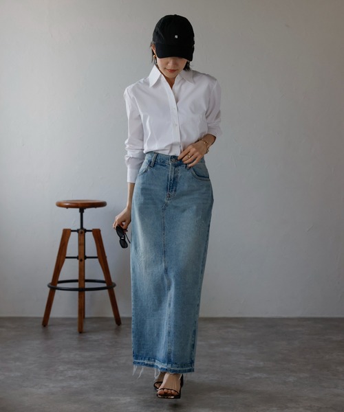 etre pret(エトレプレ)の「シャドーストライプ 長袖レギュラーカラーシャツ(ビジネスシャツ・レディース・ホワイト/ピンク/ブルー・9号/13号/5号/7号/15号/11号)」の21枚目の写真