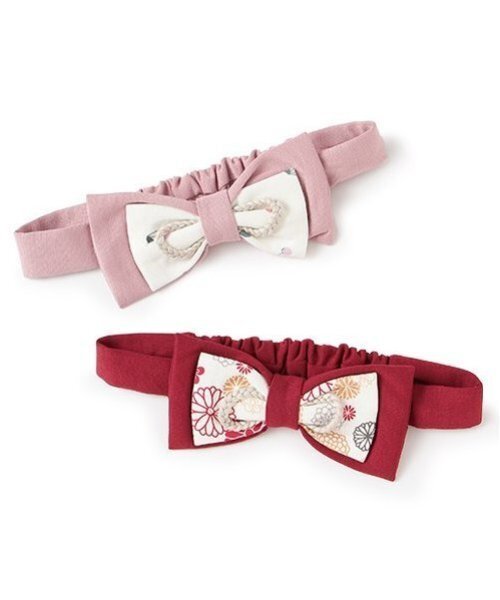 petit main（プティマイン）の「なりきり和風リボンヘアバンド（ヘアバンド・キッズ・レッド/ライトピンク・F）」の3枚目の写真