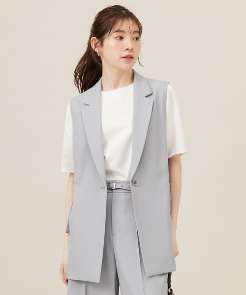 ANY SIS(エニィスィス)の「【UVカット・接触冷感・吸水速乾】スマートビューティストレッチ ジレ(その他アウター・レディース・ライトグレー系/ネイビー系/黄土色系・0)」の1枚目の写真